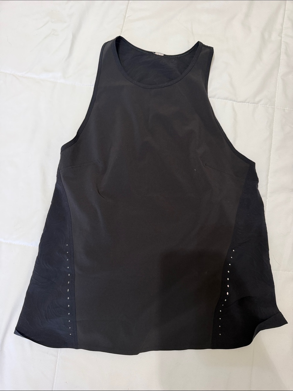 lululemon athletica Black Sleeveless Mesh-Panel Tank